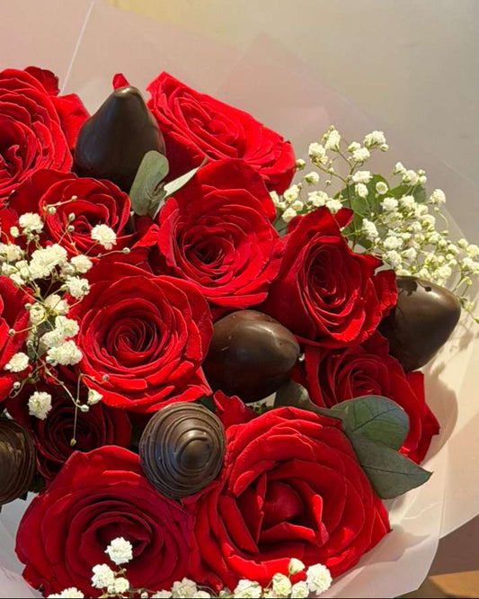 Berry Red Bouquet | Fresas & Rosas - MOTIVOS